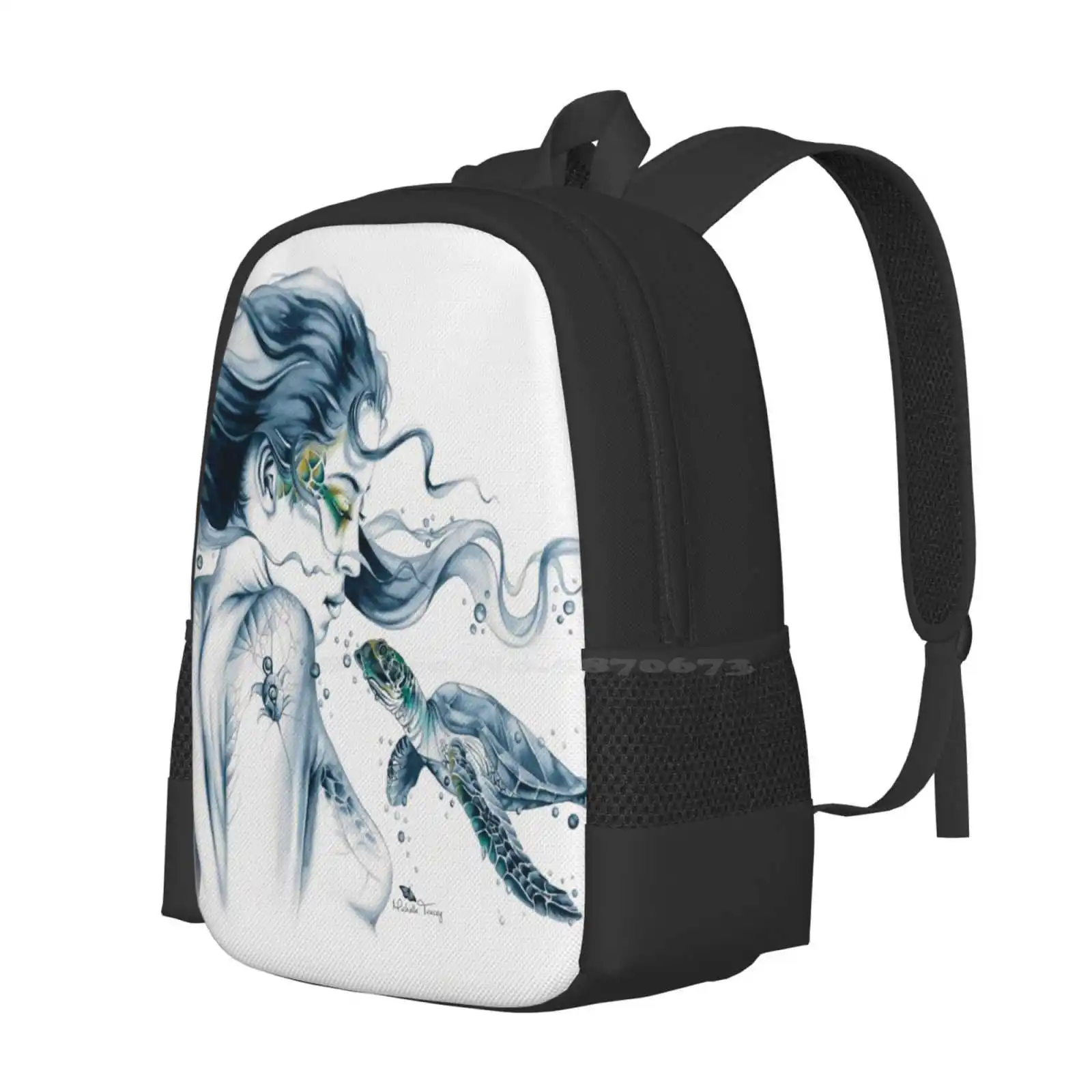 Sea Turtle Totem Hot Sale Backpack Fashion Bags Sea Turtles Magical Fantasy Art Spiritual Positive Inspiring Visionary Female