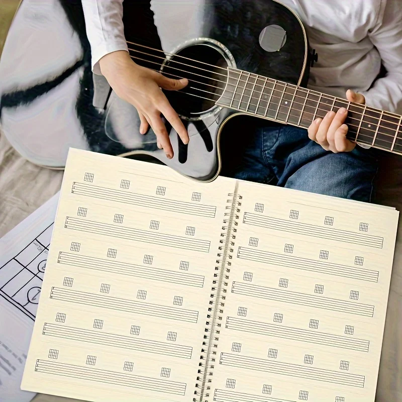 Memory Tab Note Notebook Guitar Chord Six-Line Music Large Guitarist Supplies Score Portable Coil Work New Guitar Score Notebook