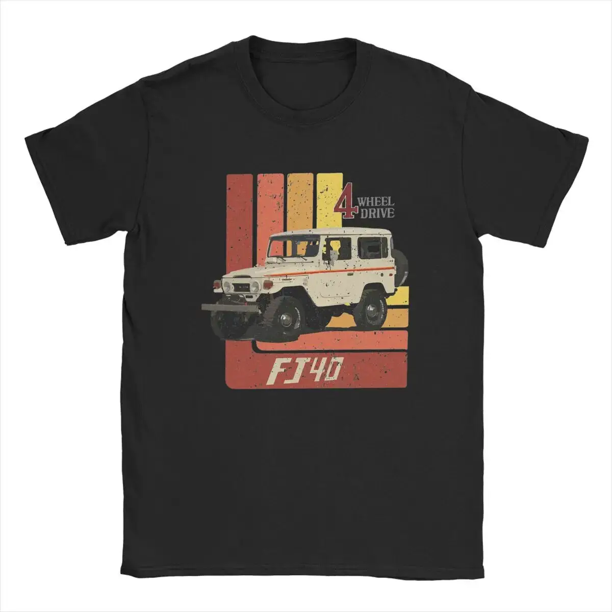 Car Land FJ40 Cruiser T Shirts Men Pure Cotton Casual T-Shirts O Neck Vintage Ca