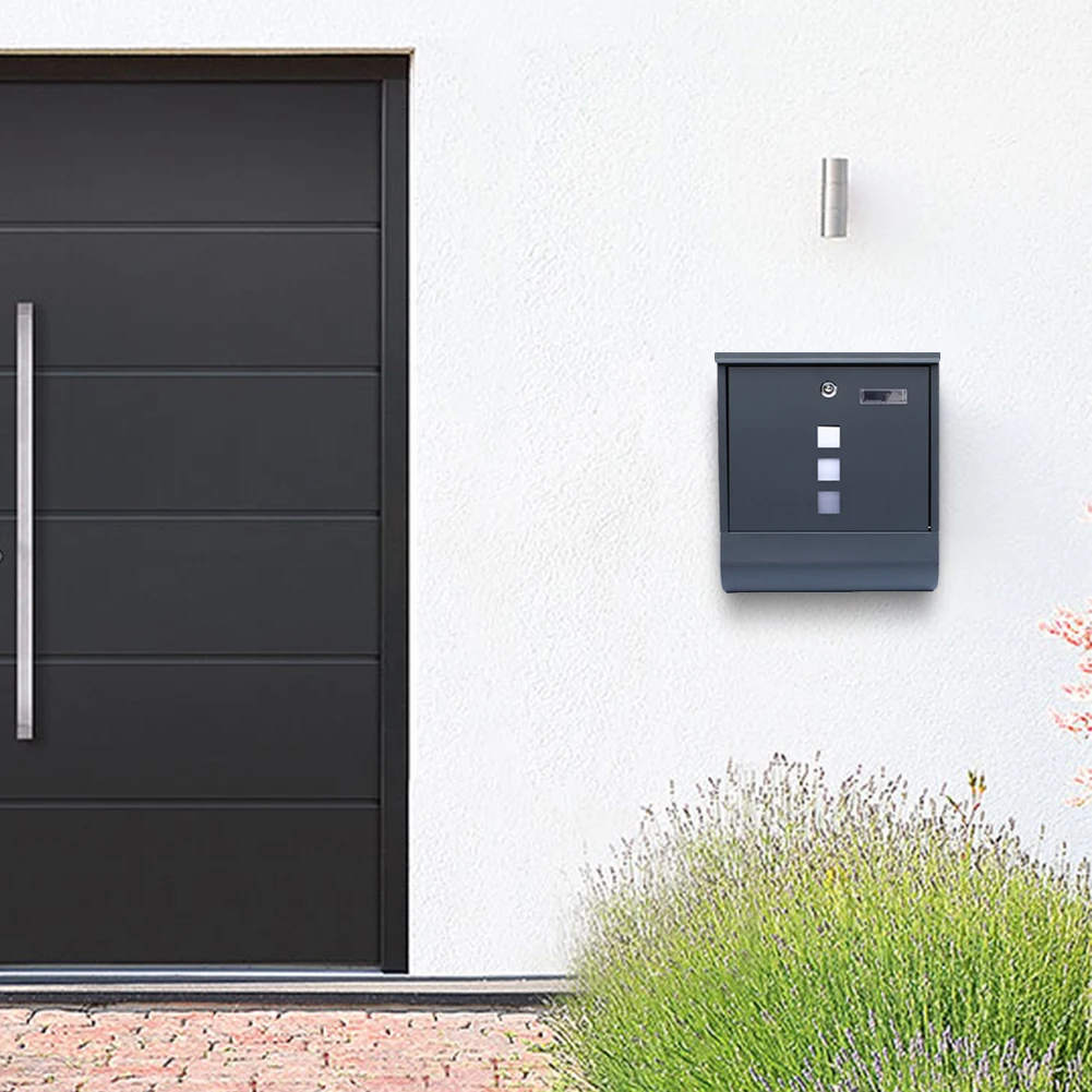 

Wall Mount Mailbox with Secure Key Lock Residential Mailbox Large Capacity Lockable Mailbox for Wall Decor