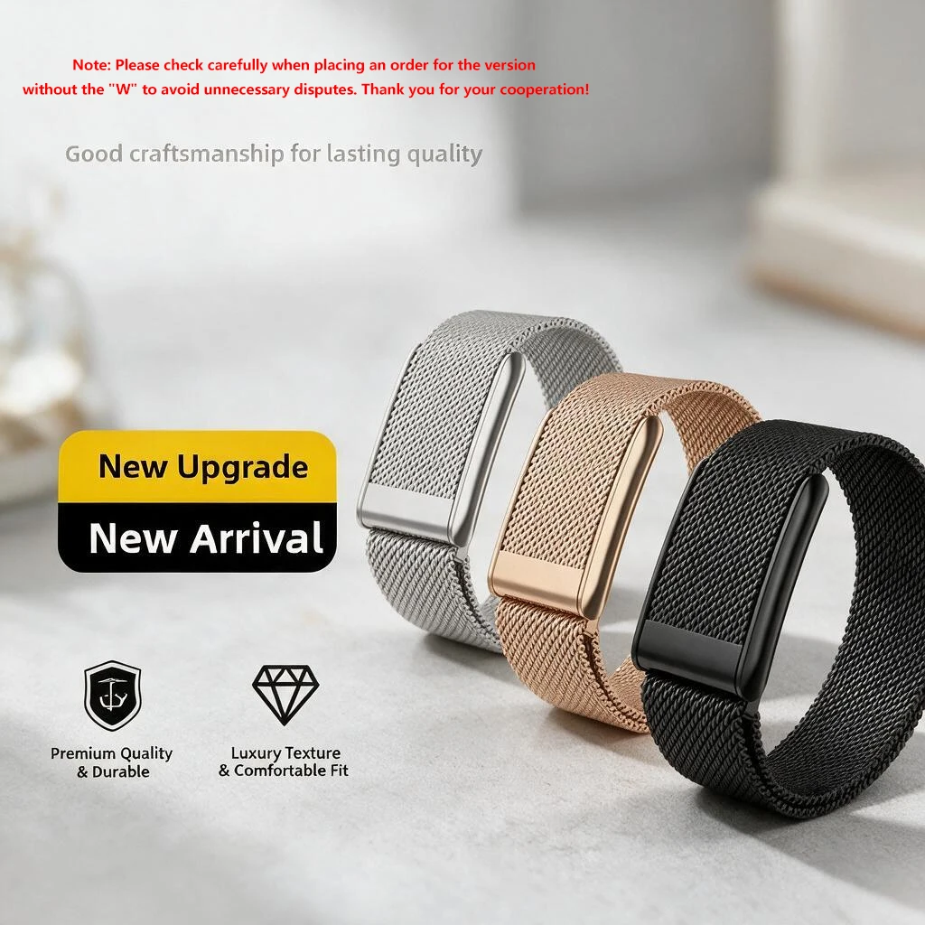 Compatible WHOOP 5.0 MG Magnetic Stainless Steel Replacement Strap Breathable Metal Sport Wristband Scratch Resistant Band
