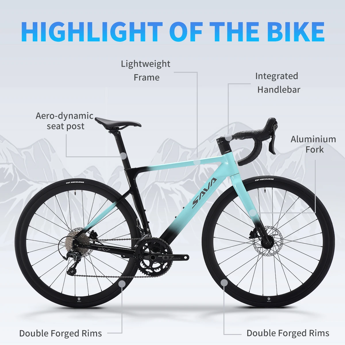 SAVA New Model EX-7 20speed Affordable Aluminum Road Bike with SHIMAN0 TIAGRA R4700 Groupset Multicoloured gradient bike