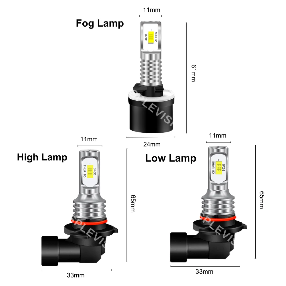 Auto LED Headlight 9005/HB3 High Beam 9006/HB4 Low Beam 880 Foglamp Combo Kit For Cadillac Deville 2000 2001 2002 2003 2004 2005