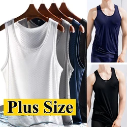 Summer T-shirts For Men Quick-Drying Mesh Hole Ice Silk Vest Top Narrow Shoulder Sleeveless T Shirts Sport Ultra Thin Outer Wear