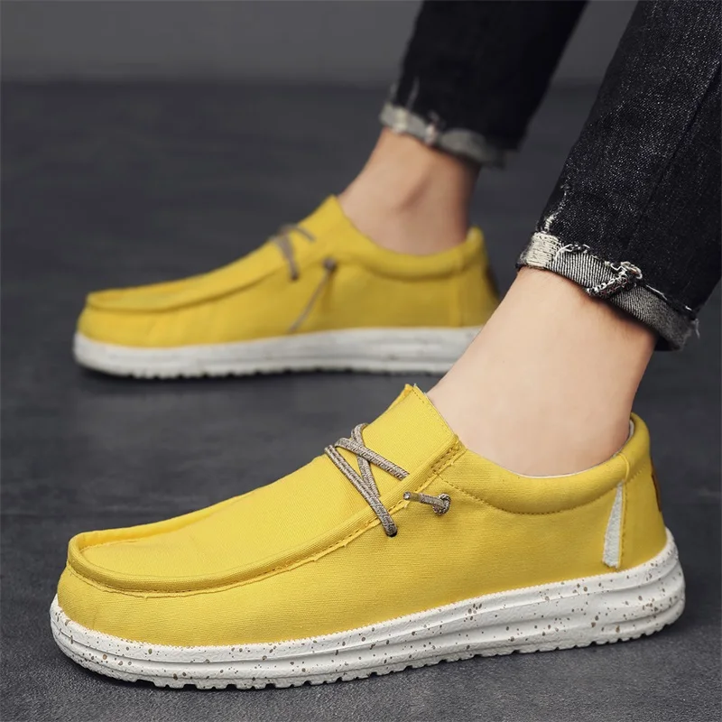 Fashion Yellow Designer Shoes Men Loafers Comfortable Slip-on Canvas Shoes Flats Men Casual Footwear Espadrilles 2022 mocasines