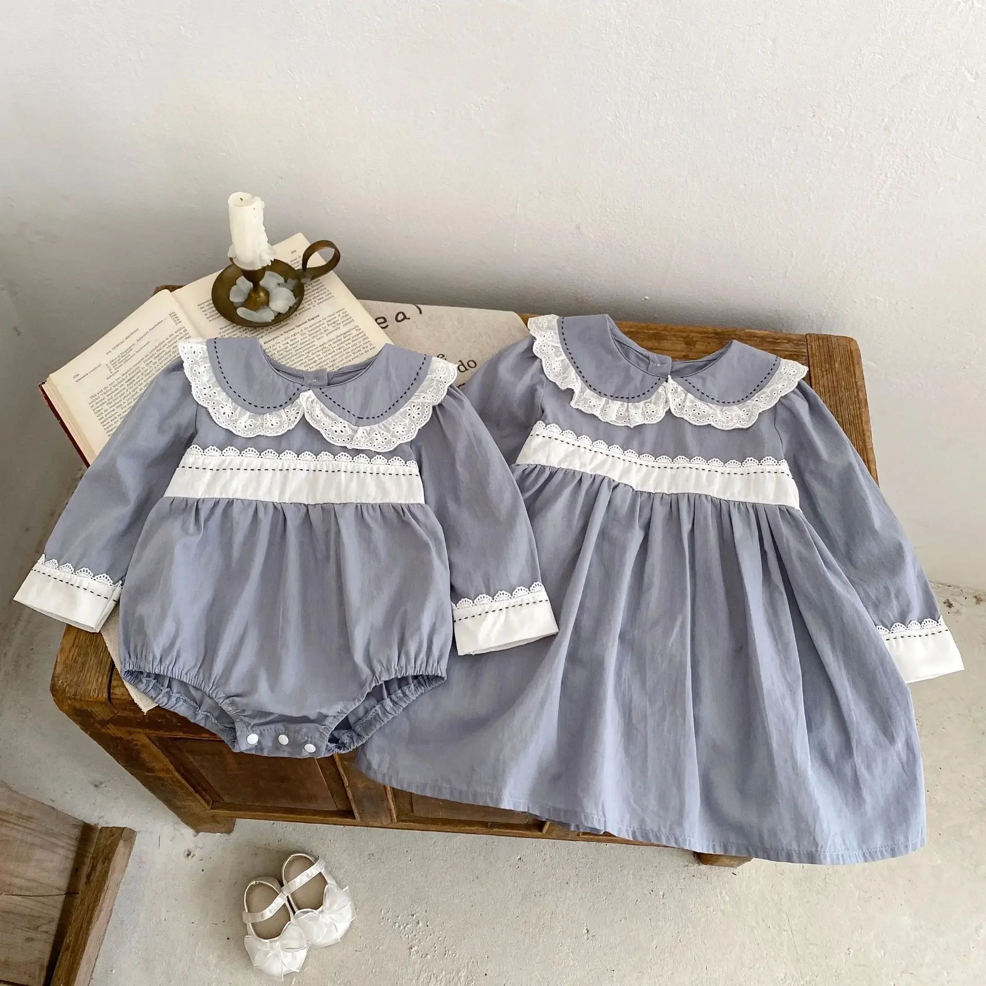 Baby Girls Dress Infants Baby Rompers and Kdis Girls Princess Dresses Children Girls Sisters Clothes