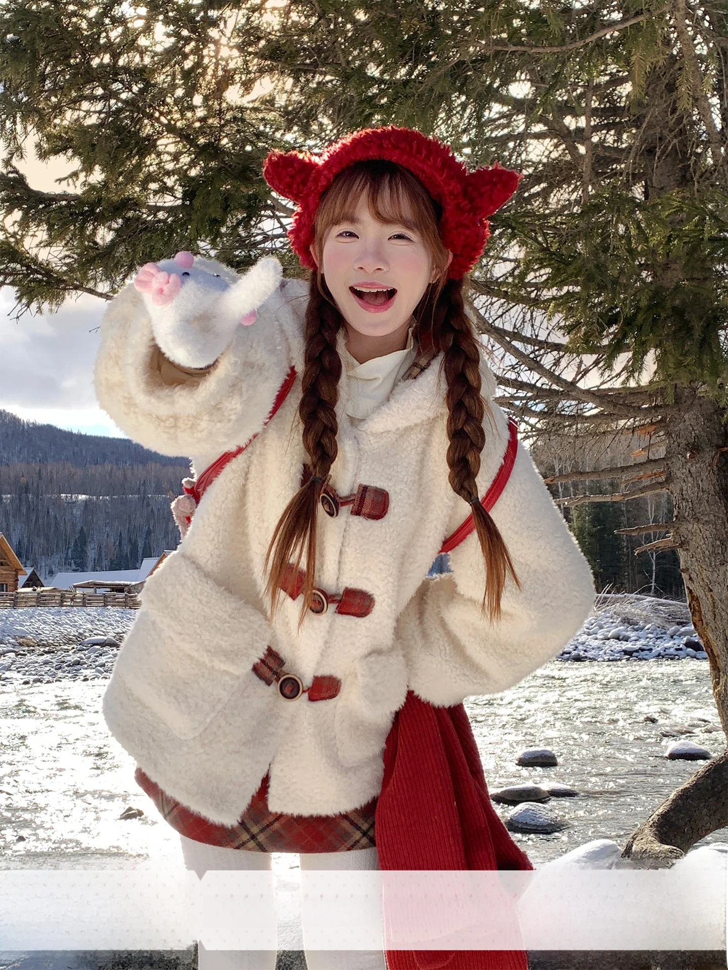 

Sinsingirl Sweet Sle Thiened Lamb Fur Jaet Button up Coat Plu Outerwear Winter Coat Women's Loose Fit Long Sve Coat