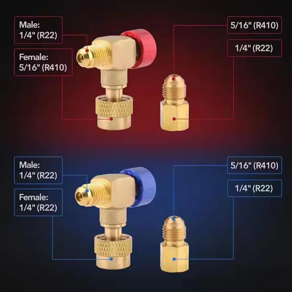 Válvula de carga de refrigerante R22 R410a, accesorio de válvula de servicio de CA de coche de ángulo recto de 90 grados para reparación de aire acondicionado O5L1