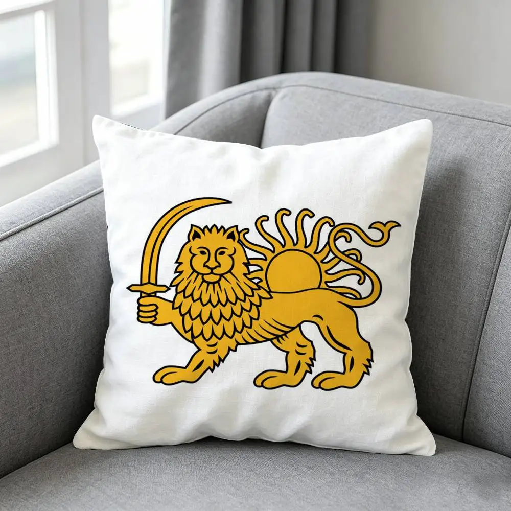 Iran Flag Shir-r o Khorshid-d Pillow cover Soft Microfiber Pillowcase Home Sofa Decor Surprise Decorative printed.