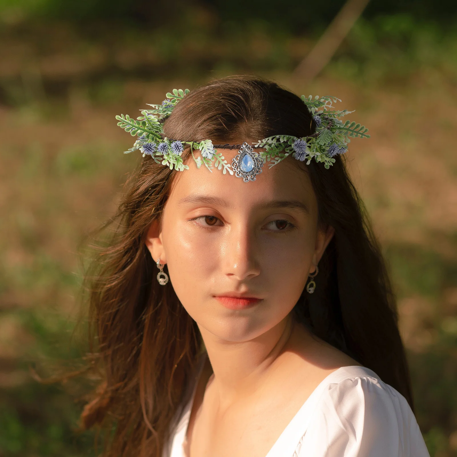 اليدوية زهرة تاج خوذة خمر الزهور جارلاند الزفاف الجنية عقال الزفاف تأثيري مناسبة خاصة التبعي مع #3