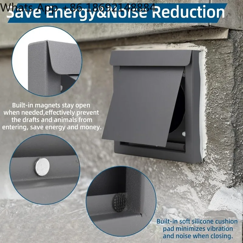 

4 inch (about 10.2 cm) dryer ventilation cover External dryer wall ventilation cover