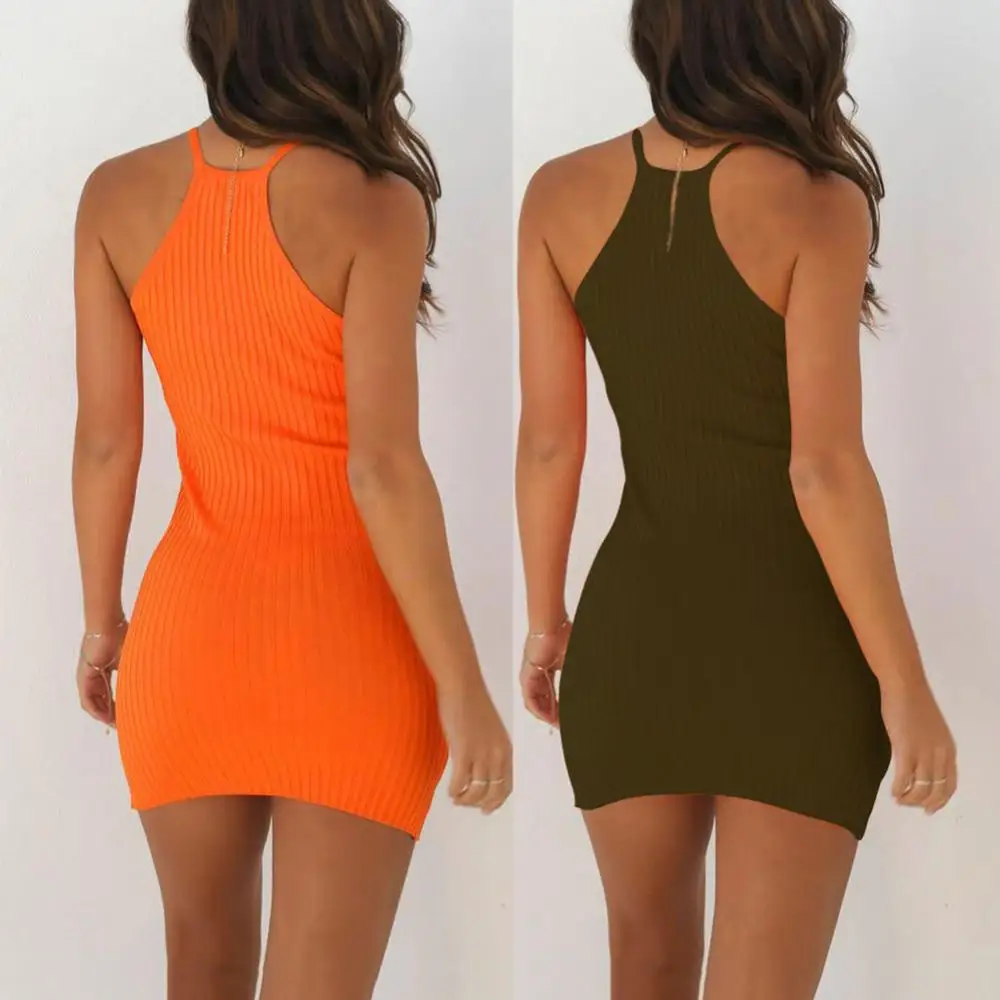 Vestido de fiesta acanalado para mujer, ropa Sexy sin mangas, ajustado, Mini Vestido corto ceñido al cuerpo, suave, novedad de verano