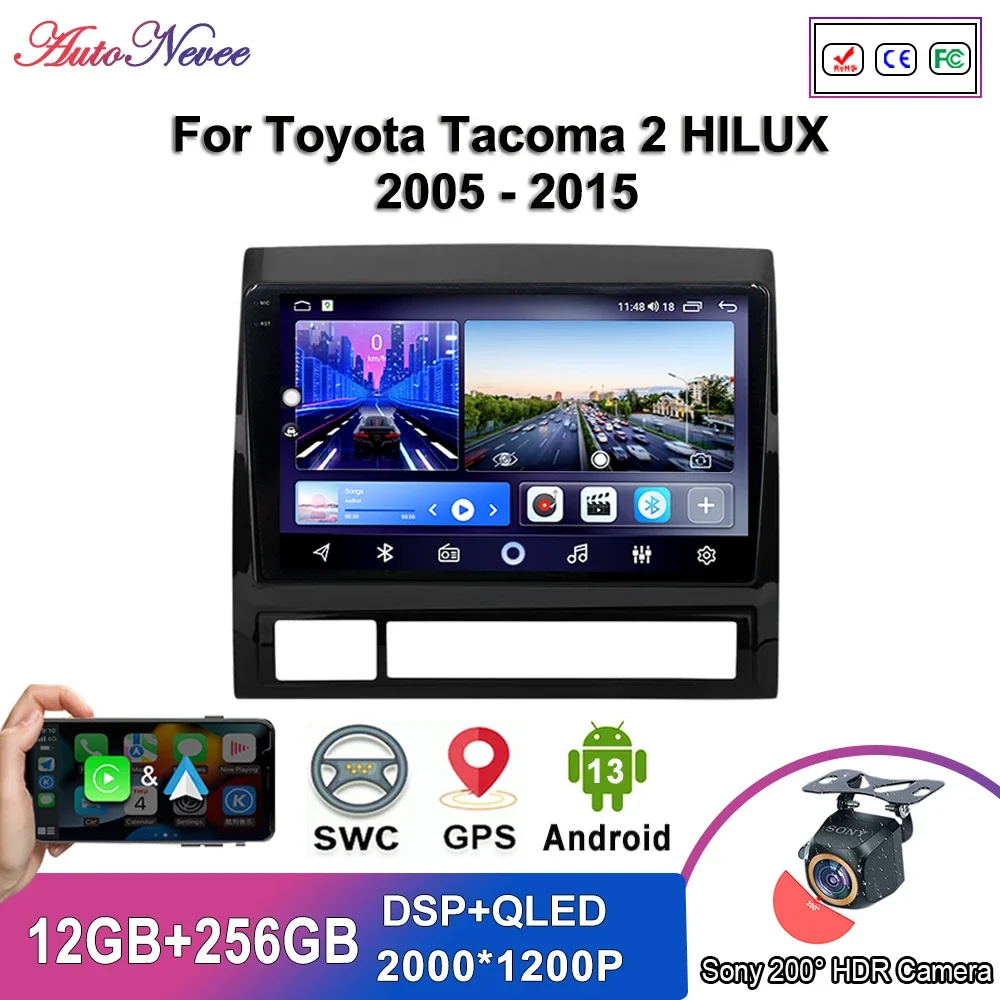 

Android 13 Multimedia For Toyota Tacoma 2 HILUX 2005 - 2015 Car Player GPS Stereo Navigation Auto Radio Screen No 2Din Head Unit