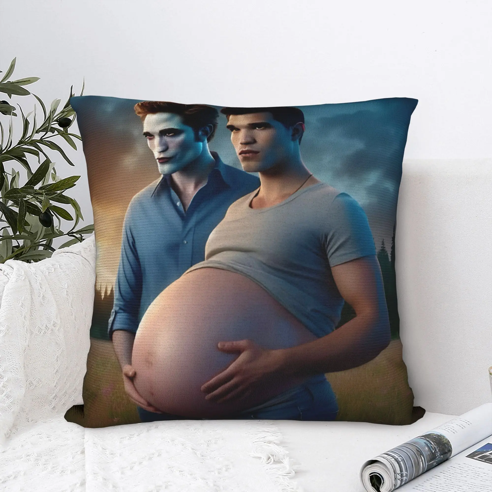 Funny Twilight Meme Square Pillow Case Polyester Throw Pillow Movie , Vintage Cushion Covers