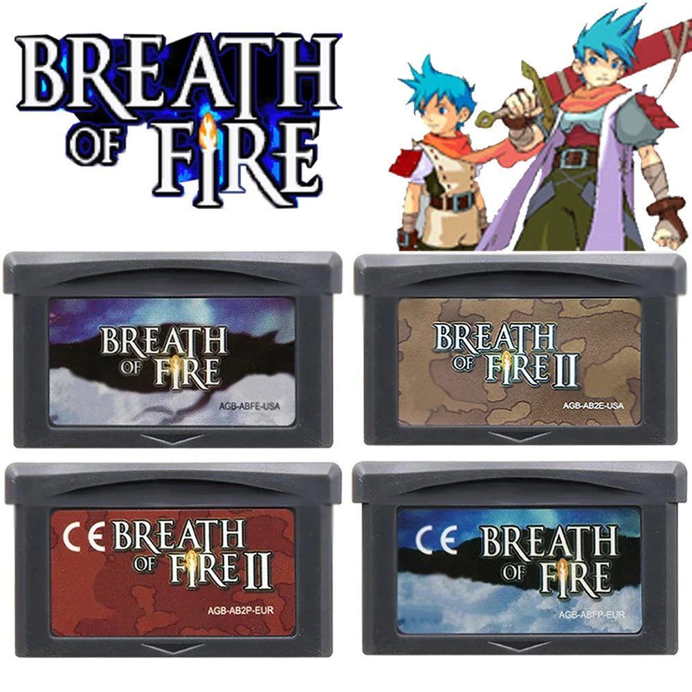 GBA Game Cartridge Breath of Fire Series 32 Bit Video Game Console Card Breath Fire 2