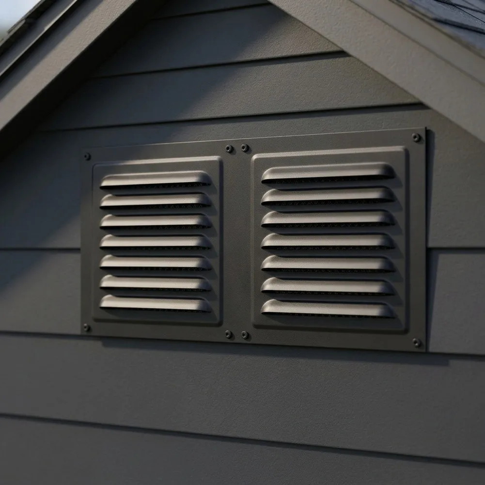 12x6 Stainless Steel Outdoor Vent with Louvered Louvres and Mesh Screen to Prevent Rainwater and Sand Infiltration