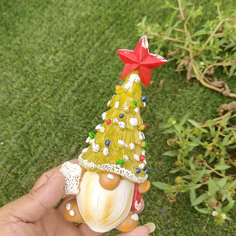 

Decor Tree Christmas Mini Ornaments Decorations Gnome Xmas Statue Adornment Desktop