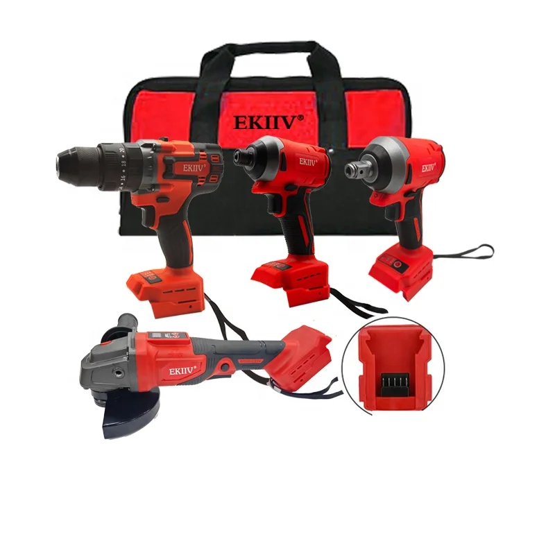 

Top Quality lithium battery 6.0AH Power Drills Hammer Construction Tools 21v cordless brushless combo kit tools set