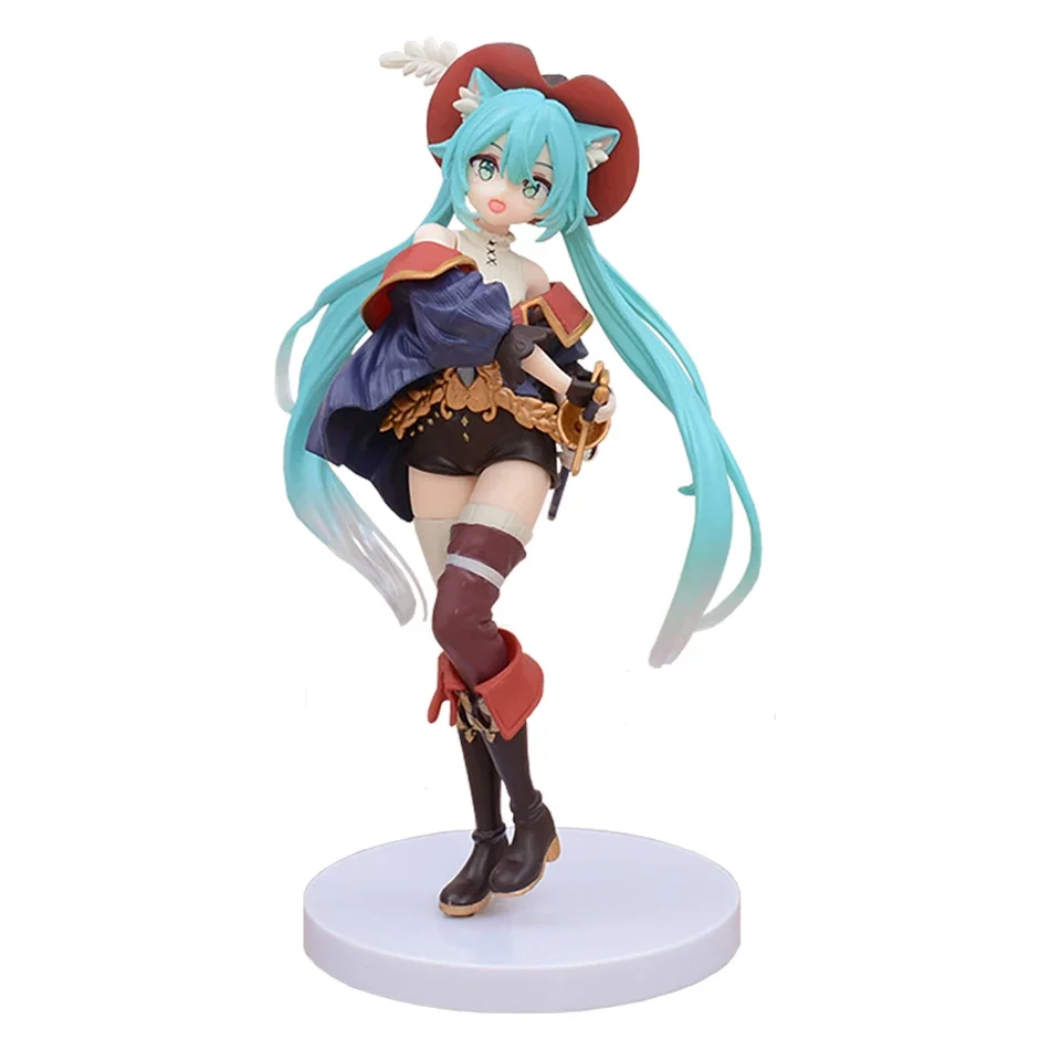 Anime Hatsune Miku Figure Fairy Tale Wonderland Hatsune Miku Puss in Boots Kawaii Action Figures Adult Collection Model Toy Gift