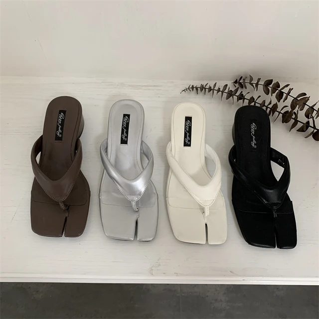 Bailamos Summer Fashion Open Clip Toe Mules Women Slippers Sandals 2026 High Quality Low Heels Flip Flops Beach Slides Shoes Mu
