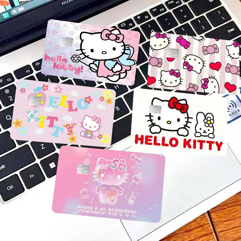 Cute K-Kittys Cartoon H-Hello Game Anime Sticker Film Skin Cover Case for Small Large No Chip Debit Credit Card Front Side