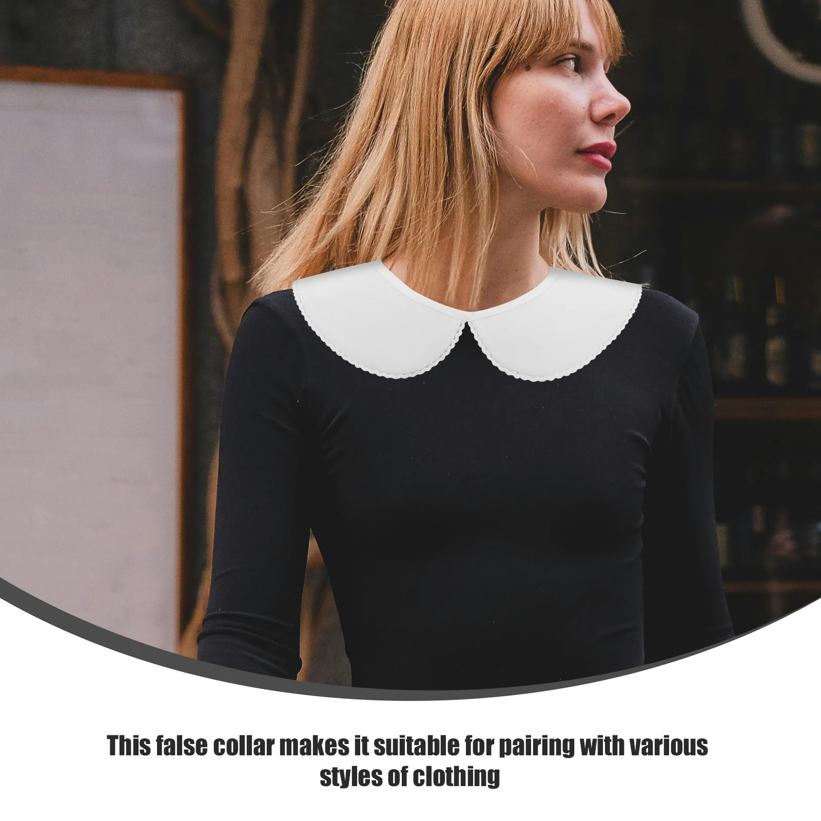 

White Cotton Lace Detachable False Collar Women Autumn Winter Fashion Fake Collar Shirt Blouse Office Elegant Accessory