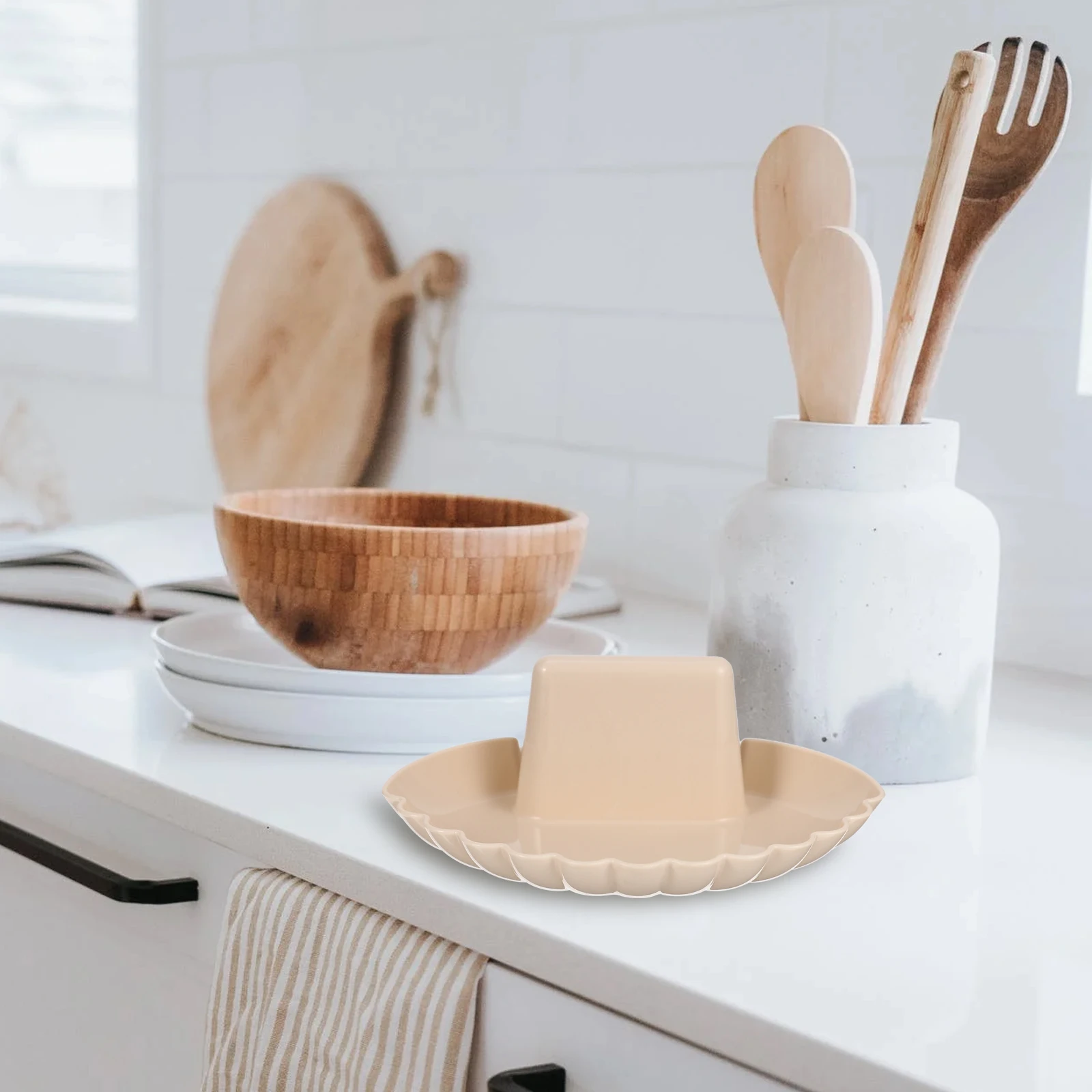 

Pot Lid Holder Kitchen Spoon Rest Non-Slip Cutlery Holder Multi-Function Lid Rack Wear-Resistant Desktop Organizer