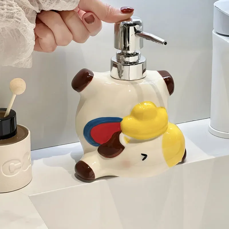 

360ml soap dispenser ceramic hand sanitizer press bottle bathroom shampoo dispensing bottle bathroom accessories dispenser