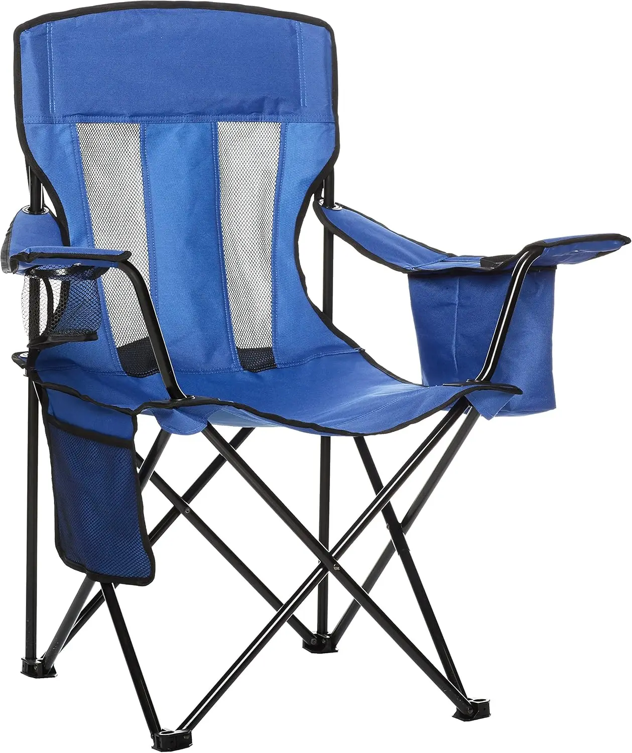 

Portable Folding Camp Chair with Cooler Pouch, Cup Holder & Carry Bag for Outdoor Comfort