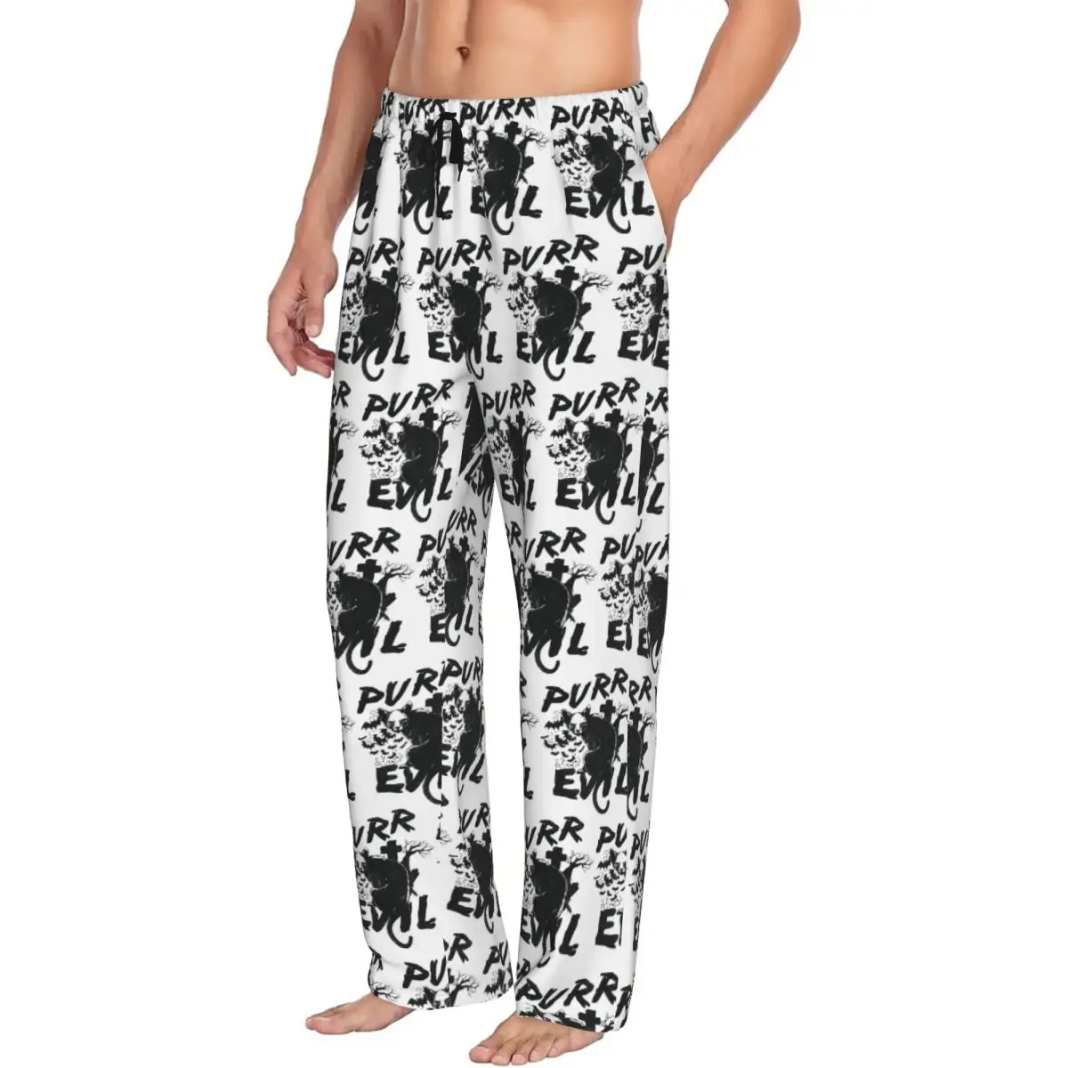 

Мужские пижамные штаны Purr Evil на заказ, одежда для сна с карманами
