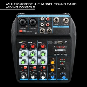 DJ -Mischkonsolenmixer mit Bluetooth, 48 -V -Phantomleistung, 4 Kanäle, Monitor, Karaoke -System, USB -Audio -Mixer Hauptverkaufs USB -Schnittstelle 4 Kanäle - №1