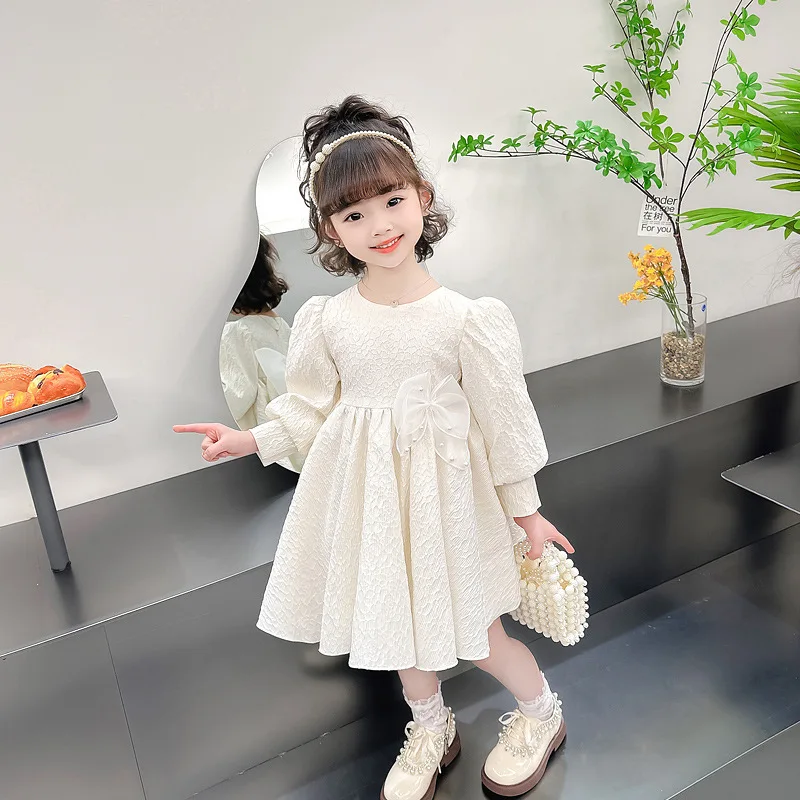 

Girls Dress Autumn Princess Dress Birthday Flower Girl Wedding Children Little Girl Dress Fleece Lined Autumn Winter Dress