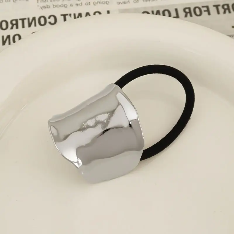 1pcGeometric metal headband, Korean version, letter, rubber band, high-end feel, simple headband, tie hair accessories, headband