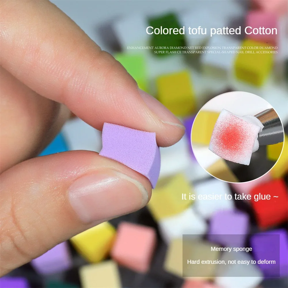 إسفنجة صغيرة مربعة لصالون الأظافر ، أدوات خاصة للمانيكير ، إسفنجة لقلم الغراء ، 1 * *