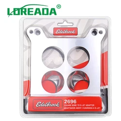 Aluminum Carburetor Adapter Plate Edelbrock 2696 Four Hole Square-Bore to Square-Bore Adaptador de carburador Individual venturi