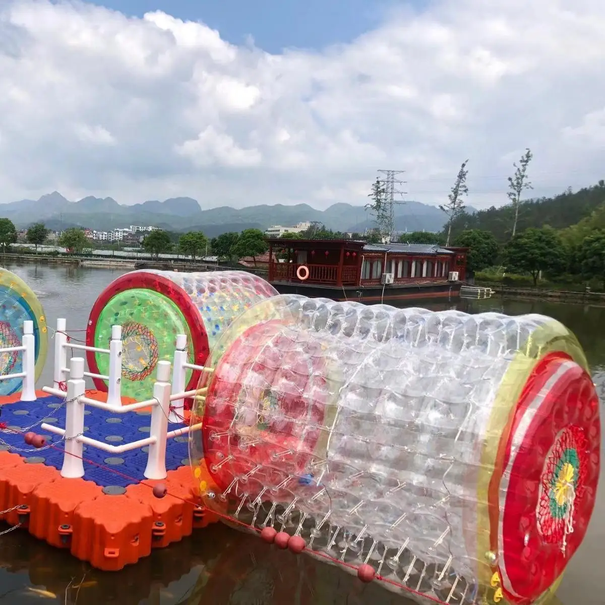 Customizable amusement park roller swimming pool large outdoor adult children water roller transparent rolling ball