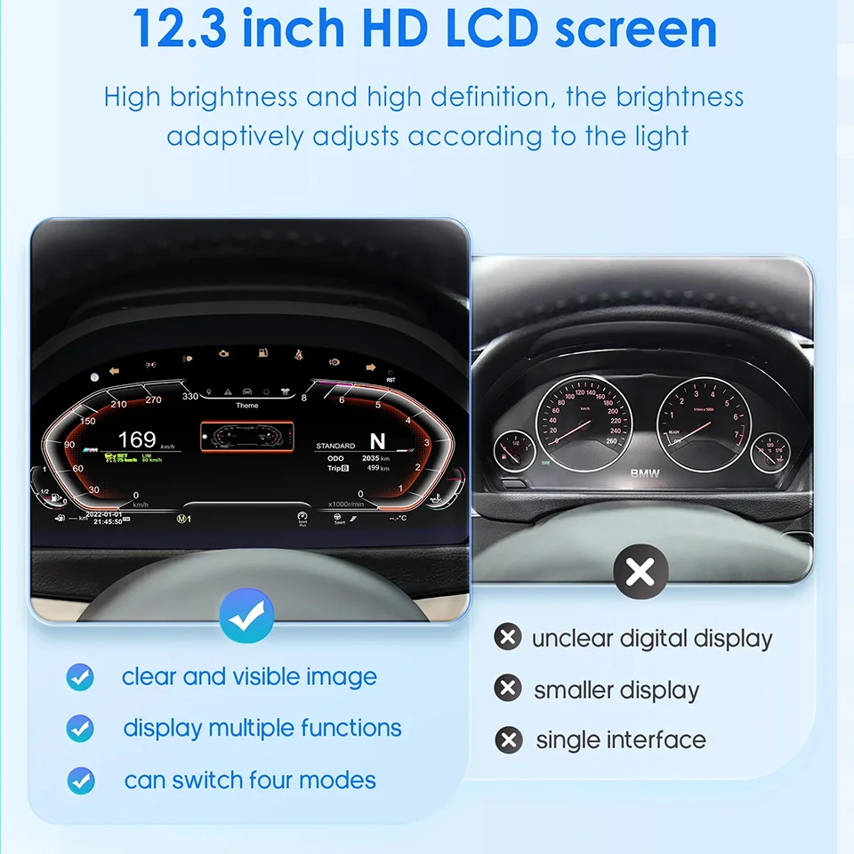 Digital Cluster For BMW X3 F25 X4 F26 X5 F15 X6 F16 2007-2017 Instrument Panel Speedometer LCD Dashboard Virtual Cockpit Display