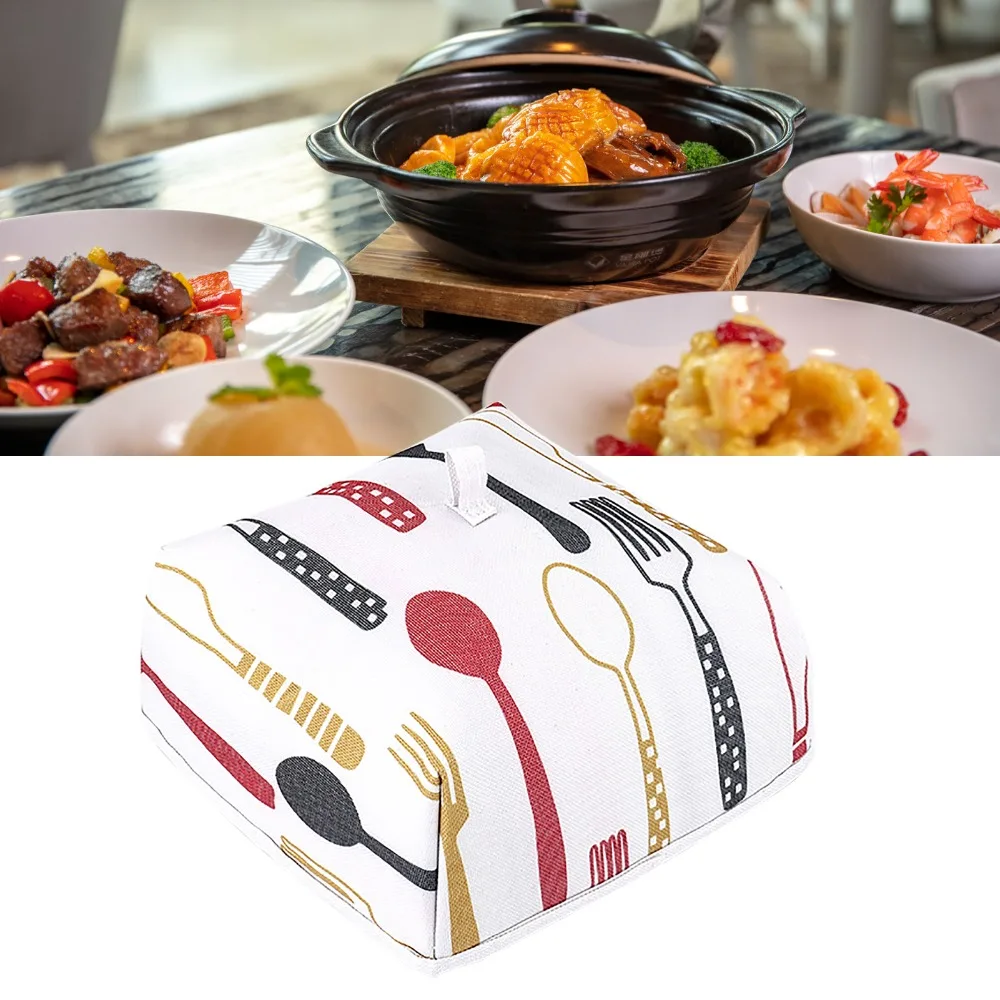 2PCS Square Aluminum Foil Insulated Food Cover 14.57 x 14.57 x 5.91in Red Food Insulation Tent Collapsible Food Cover Camping