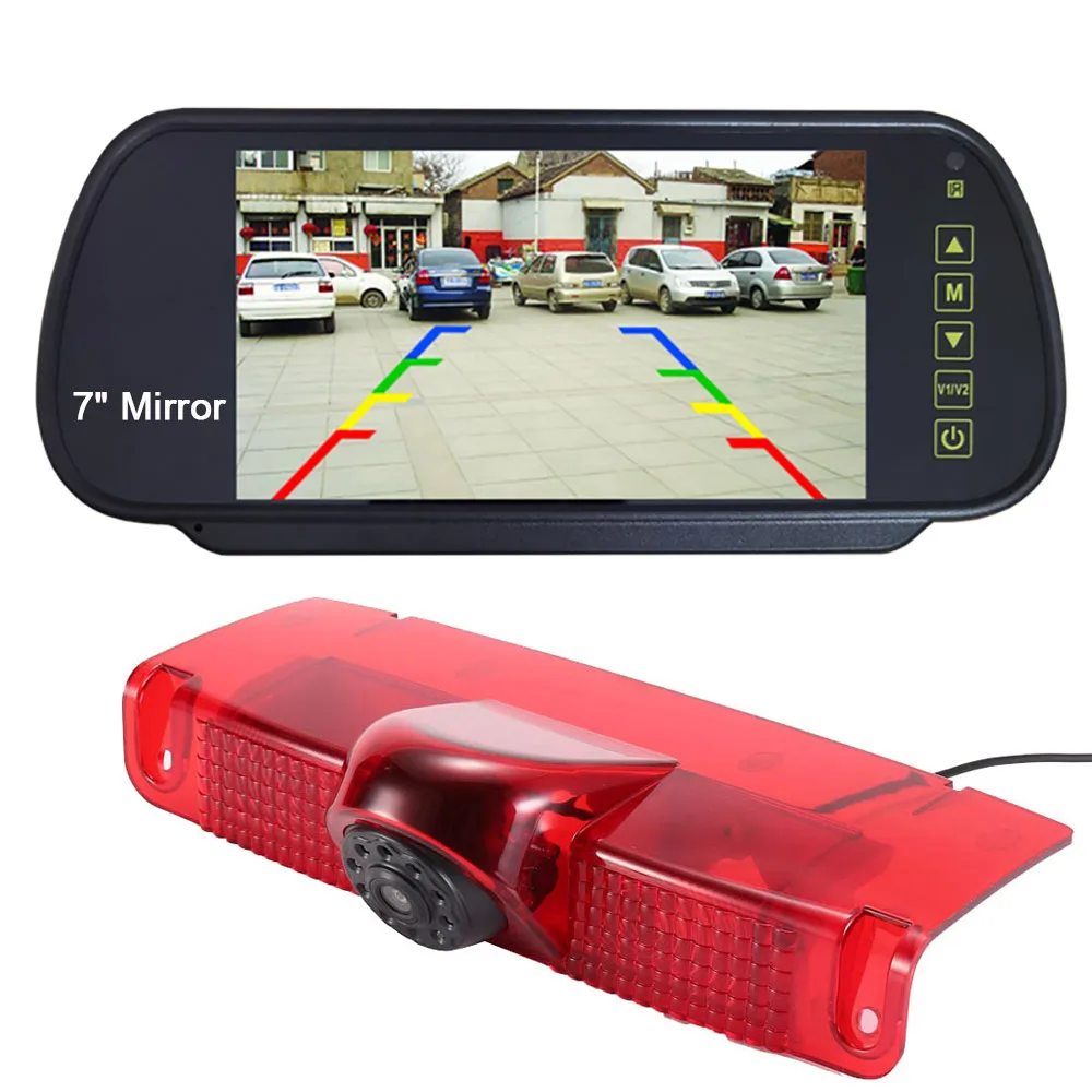 

Car rear view camera +7"Mirror for Chevrolet Express GMC Chevy Savana Exporer Vans Cargo Van 2003 - 2018 brake stop lamp light