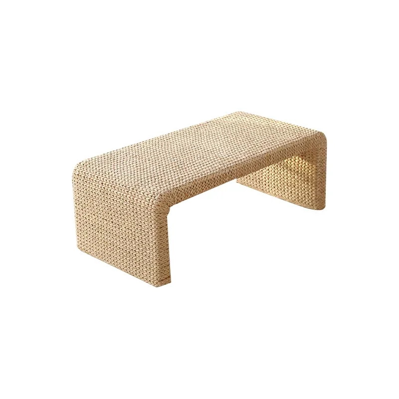 Japanese Tatami Table with Woven Mat Window Sill Tea Table Low Profile Creative Coffee Compact Bedroom Accent Piece  Asian Decor