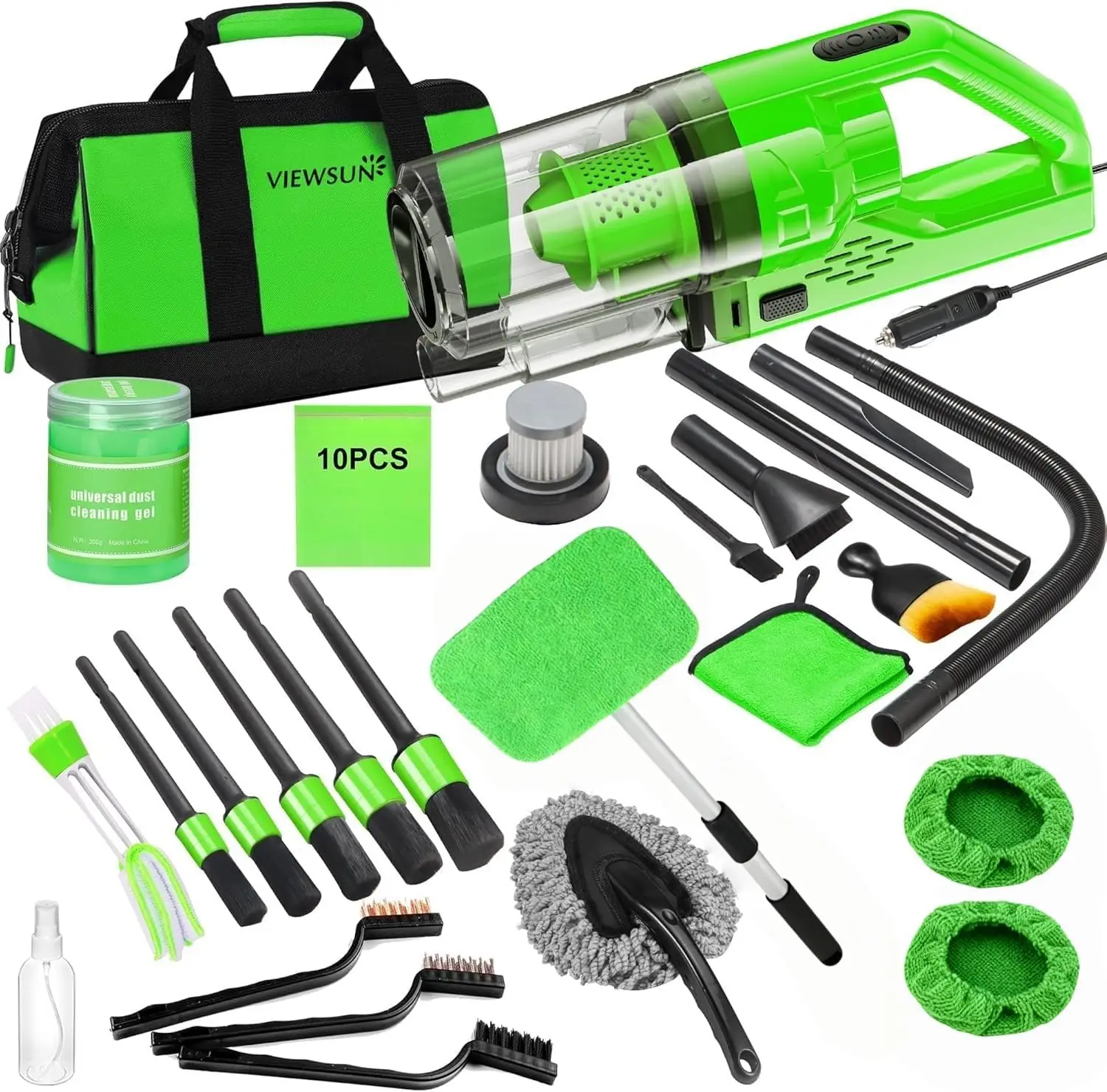 

30pcs Car Cleaning Kit with Handheld Vacuum, Detailing Brush, Windshield Cleaner & Gel - Complete Auto Accessories