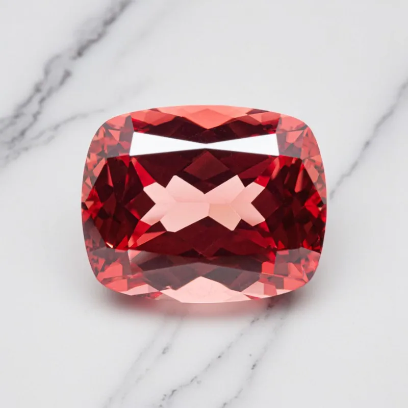 F-Lab Grown Padparadscha Fire Lotus Flower Rectangular Cushion Cut VVS1 High-Quality Loose Gemstone Selectable AGL Certificate