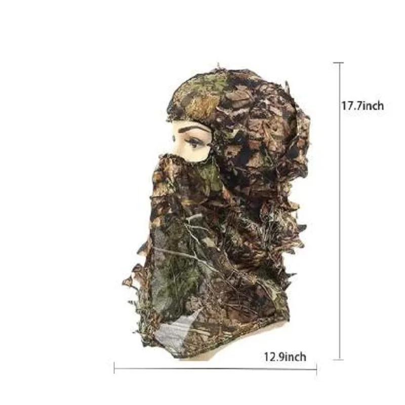 Ghillie Camouflage Leafy Hat 3D Full Face Mask Headwear Turkey Camo Hunter Hunting Accessories