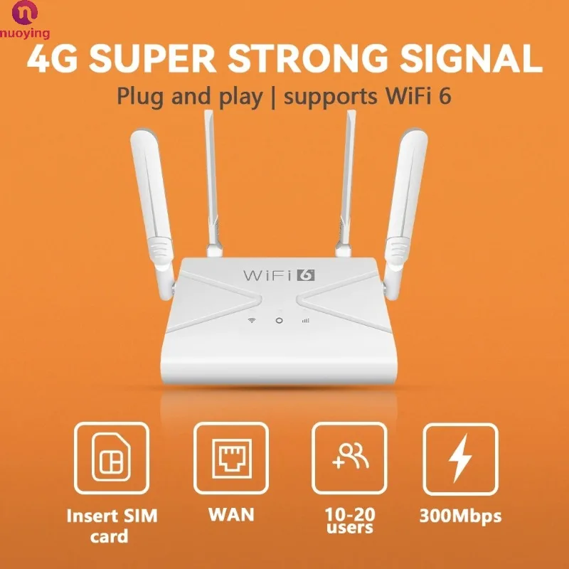 NUOYING CPE907 4G LTE Router, SIM-Kartensteckplatz, Ausgestattet mit USB-Ladekabel, WLAN-Router für Zuhause & Büro