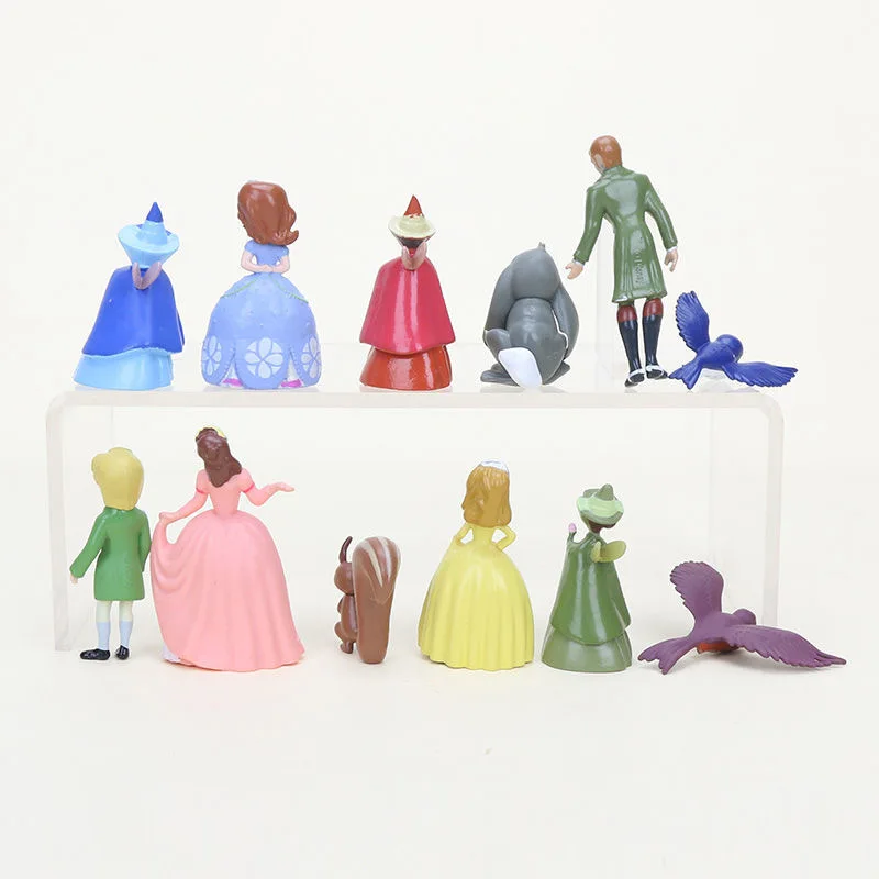 3-5cm 12pcs/Lot Sofia the First Figures Princess Sophia Amber Cilo Prince James Queen Miranda Bird Clover Rabbit Model Toys