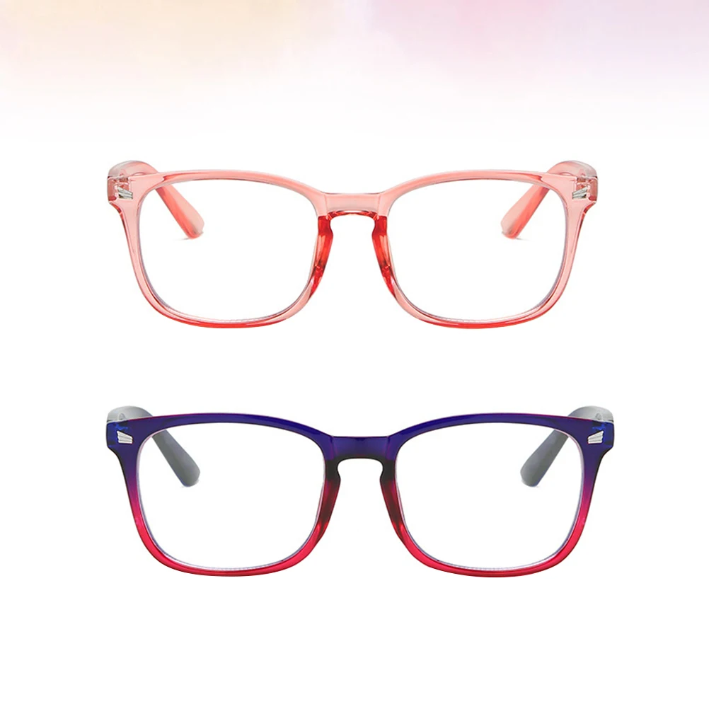 

2pcs Vintage Eyeglasses Frame Creative Anti-Blue Light Glasses Frame Fashion Glasses Frame (Transparent Pink, Blue and Pink)
