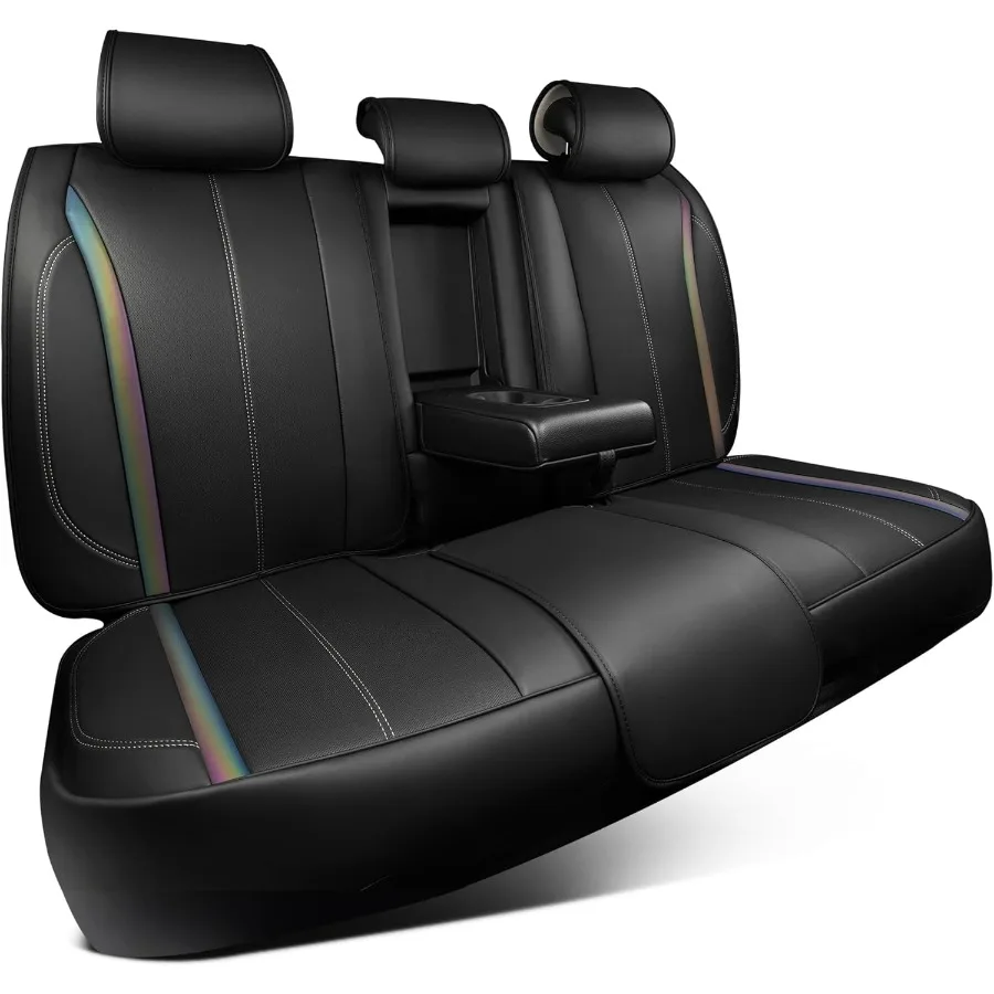 

Back Seat Covers Nappa Leather Rear Seat Bench Cushion Waterproof Breathable Back Row Protector Universal Fit for Car Sedan SUV