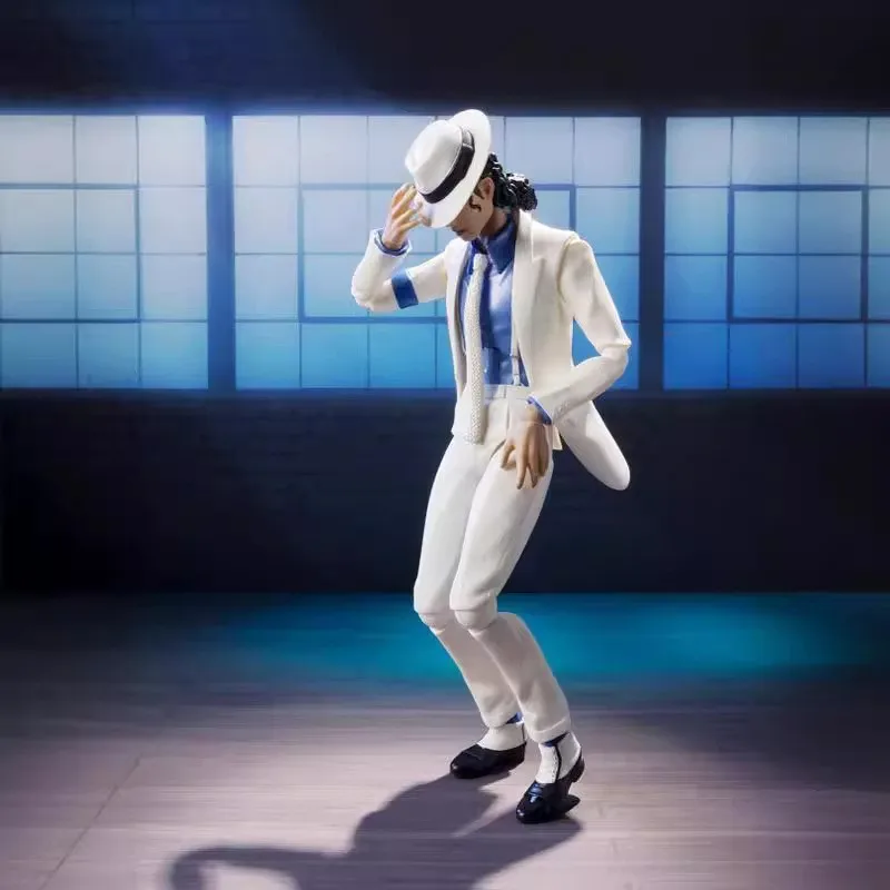 14cm Michael Jackson White Clothes Moon Walk Action Figures Model Desktop Decoration Toys Surprise Christmas Toys Gift