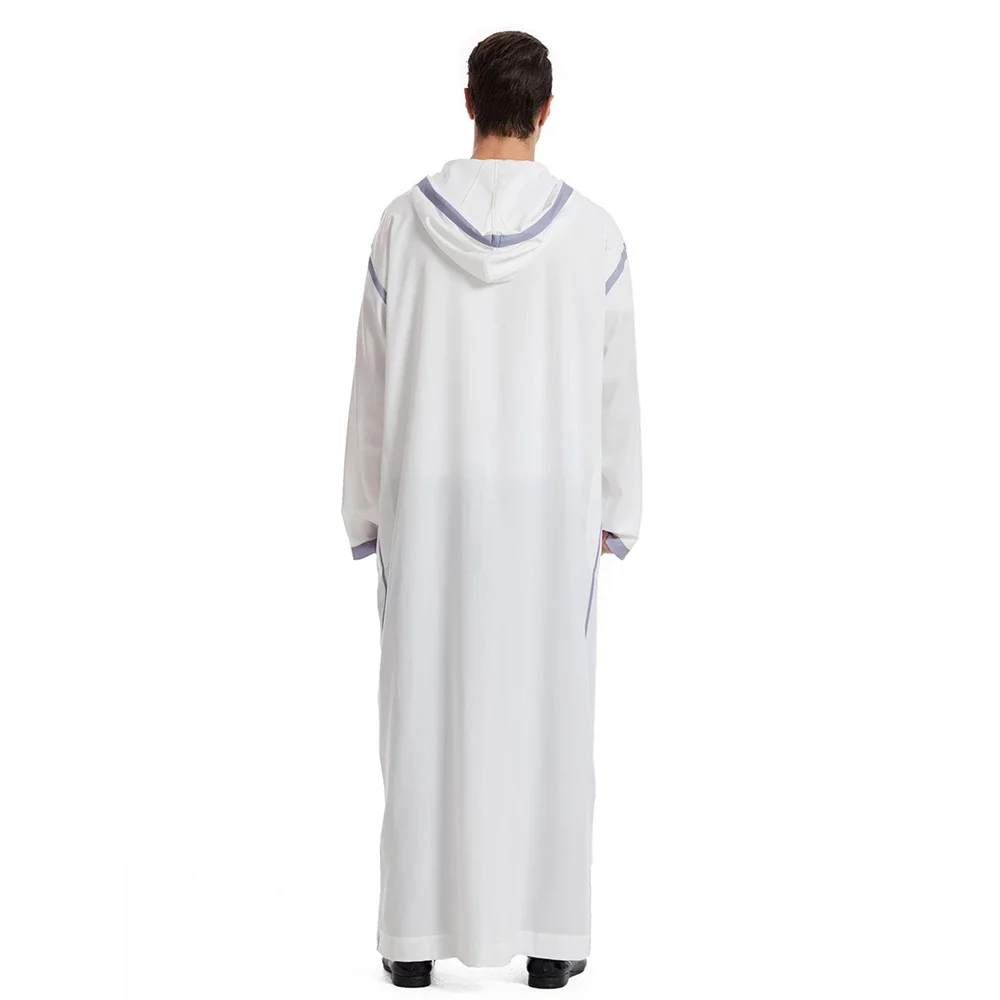 Ramadan muçulmano masculino manga longa com capuz maxi vestido jubba thobe roupas islâmicas saudita árabe robe médio oriente caftan abaya thoub