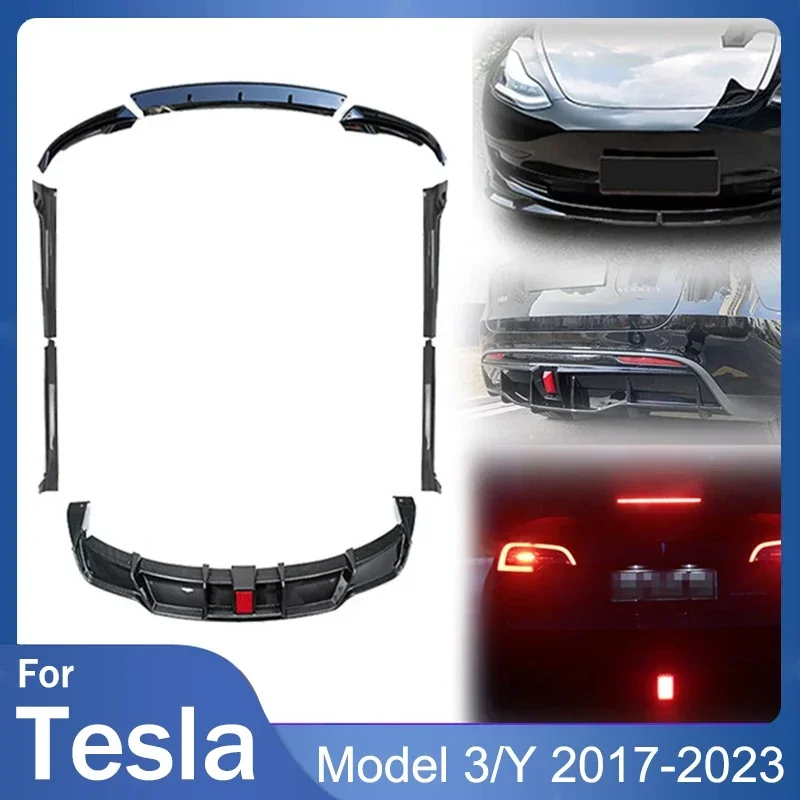 

Губа бампера, передний и задний бампер, губа для Tesla Model Y 2021-2023, аксессуары, модель 3 2017-2023, диффузор для подбородка, комплект для тела, спойлер